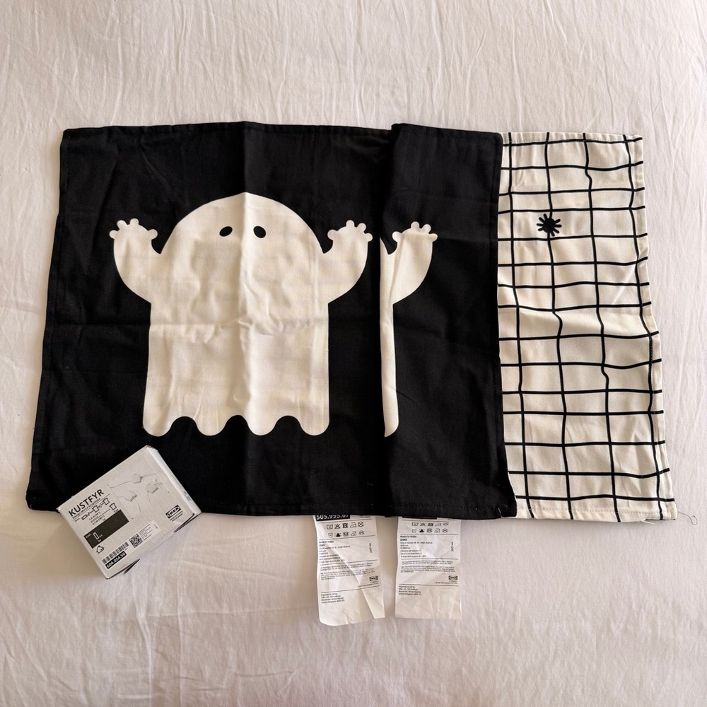 IKEA Ghost String Lights & (2) Ghost Pillow Cover